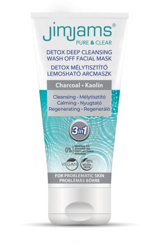 JimJams Pure & lear Detox mélytisztító lemosható arcmaszk 75 ml  JJ3021